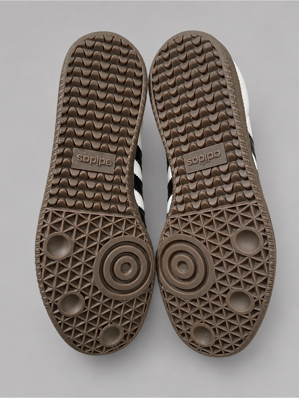 adidas White and Black Samba Sneakers with Gum Sole - Picture 3 of 4
